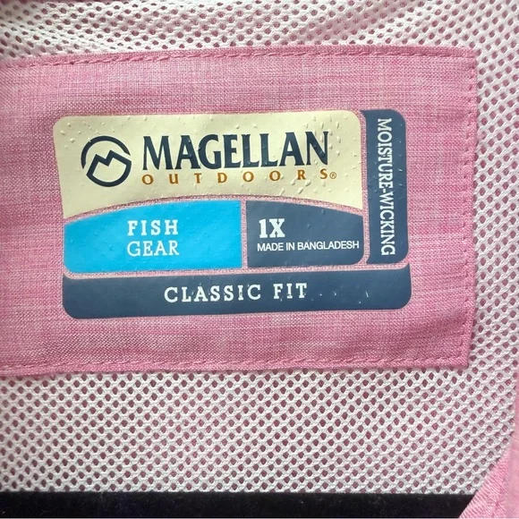 Magellan Pink Fishing Shirt 1X Classic Fit Button Outdoor Top - Picture 4 of 8